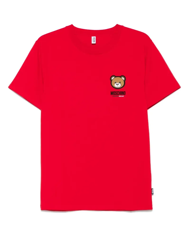 Moschino T-Shirt mit Logo-Applikation - Rot Rot