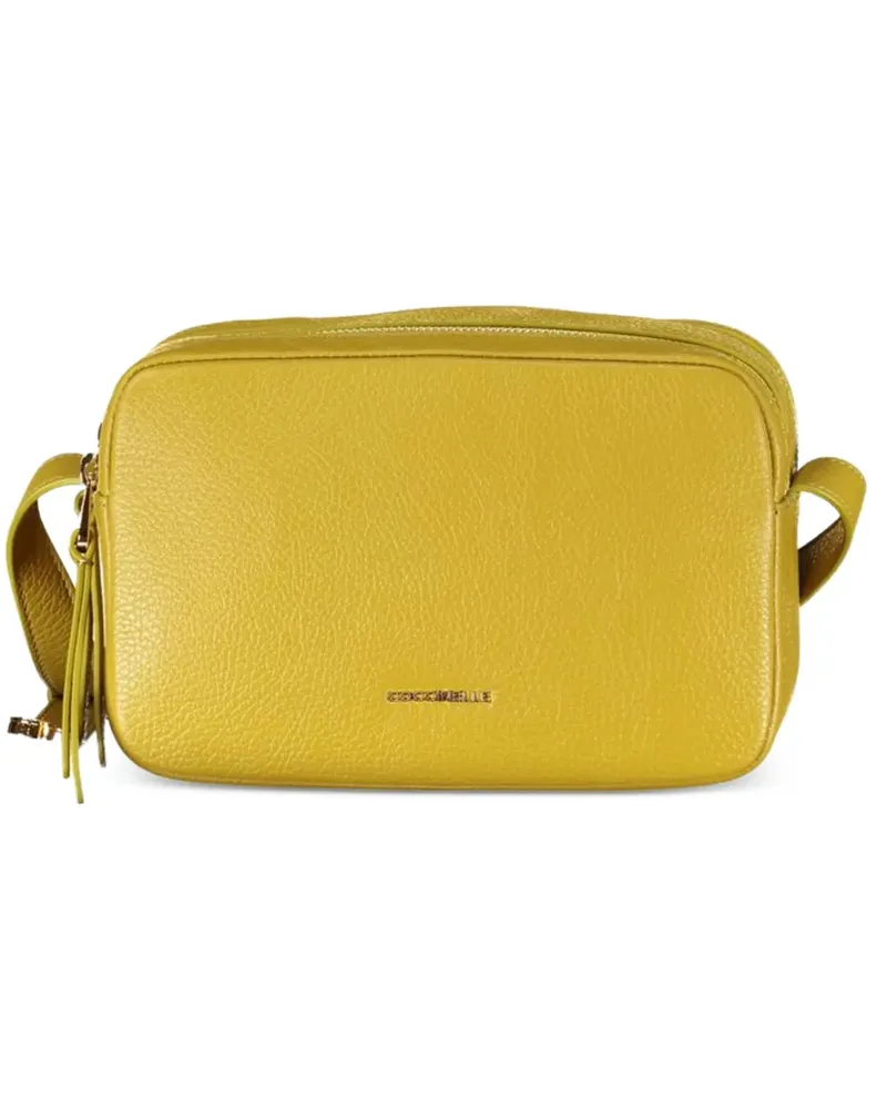 Coccinelle logo-lettering leather crossbody bag - Gelb Gelb