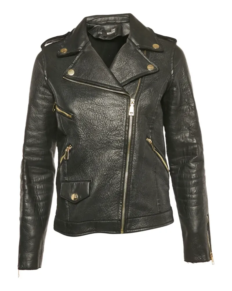 Moschino Spiderweb Lederjacke - Schwarz Schwarz