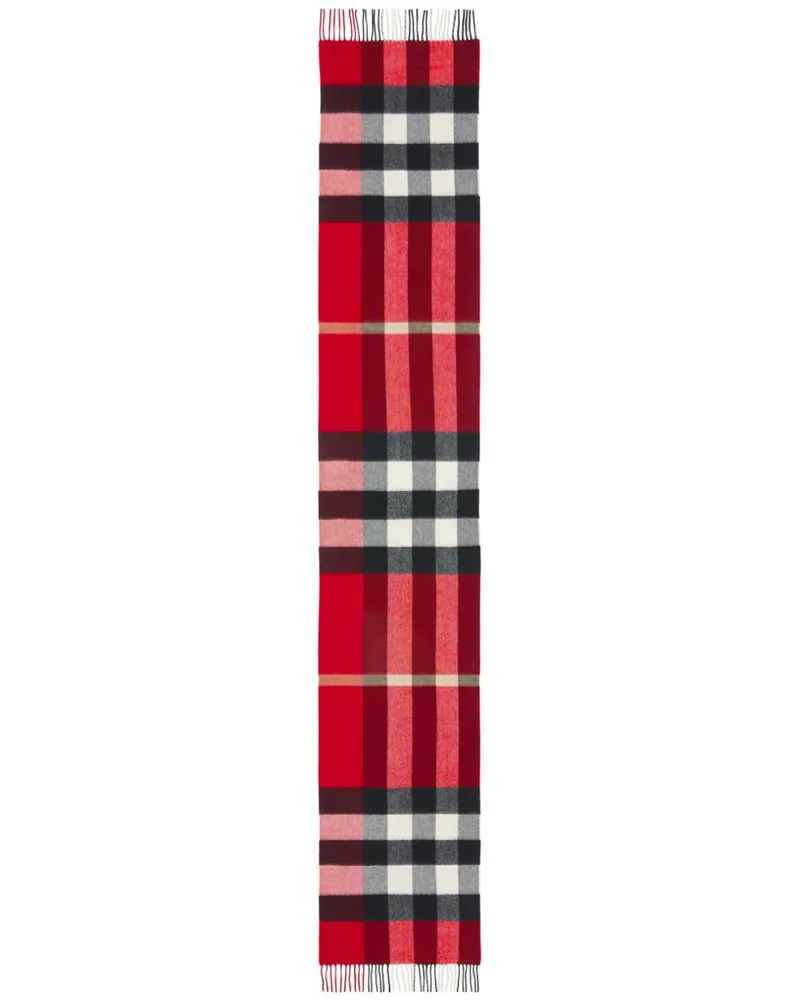 Burberry Karierter Schal mit Fransen - Rot Rot