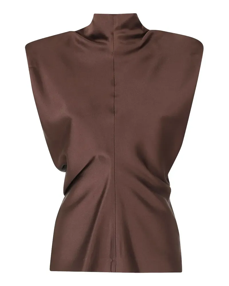 Federica Tosi padded-shoulder sleeveless blouse - Braun Braun