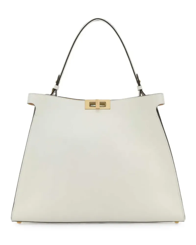 Fendi Große Peekaboo Schultertasche - Weiß Weiß