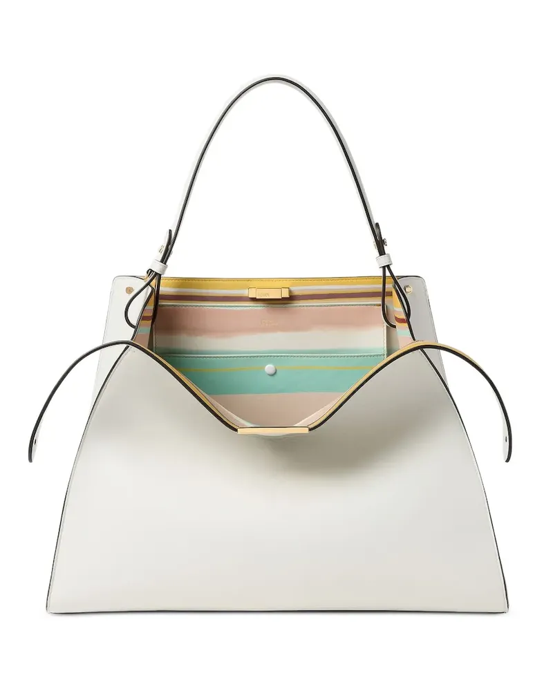 Fendi Große Peekaboo Schultertasche - Weiß Weiß