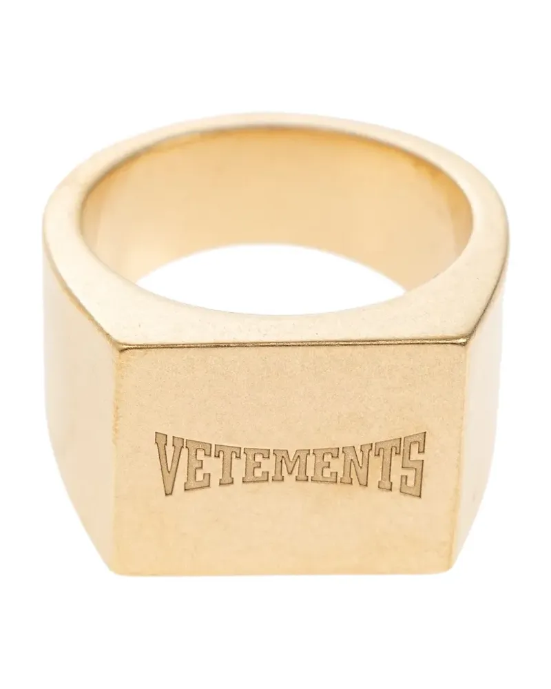 VETEMENTS Eckiger Siegelring - Gold Gold