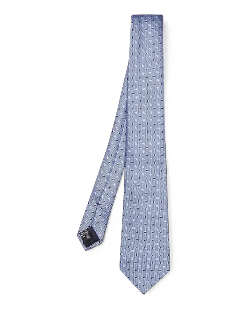 Giorgio Armani silk dotted tie - Blau Blau