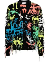 Charles Jeffrey Loverboy Cardigan mit Fransen Schwarz