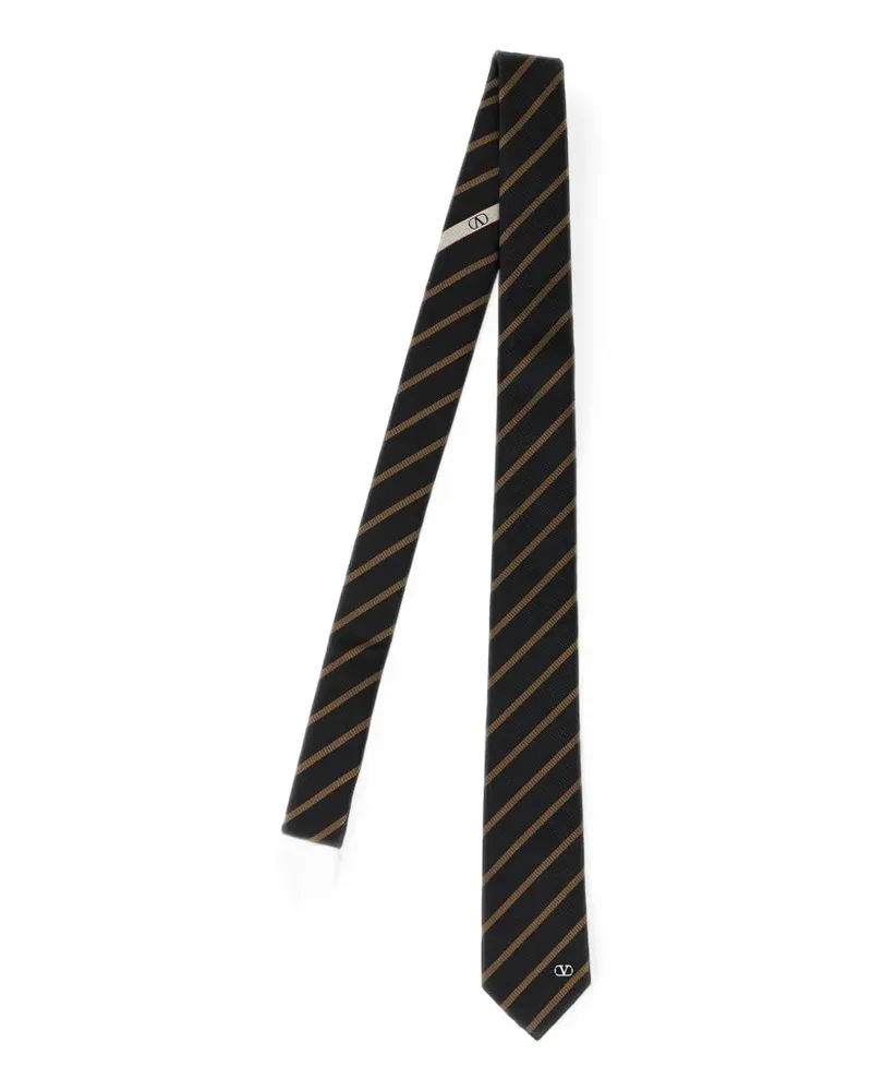 Valentino Garavani VLogo Signature regimental striped tie - Schwarz Schwarz