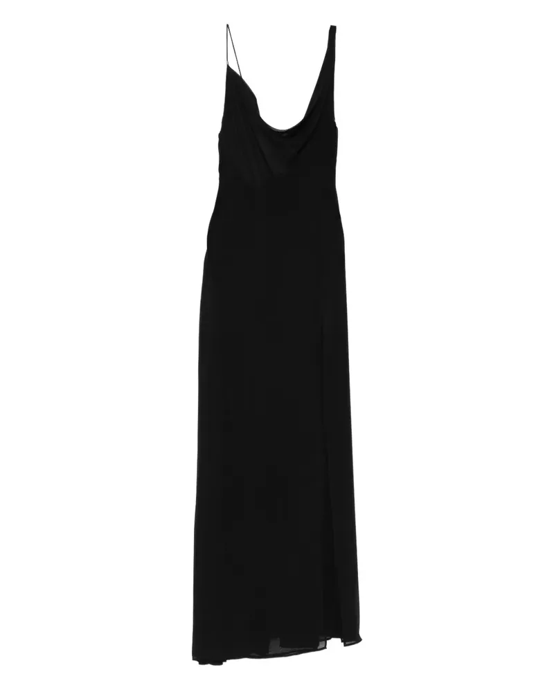 Amiri Maxikleid mit Schalkragen - Schwarz Schwarz