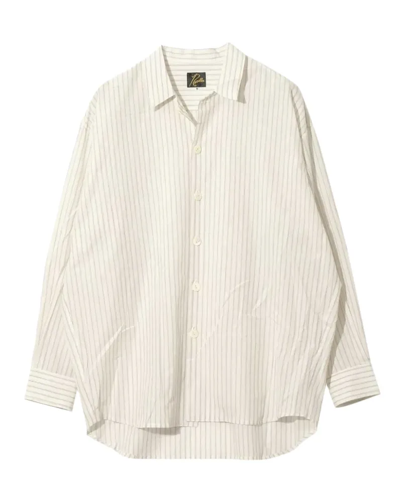 NEEDLES striped long-sleeve shirt - Nude Nude