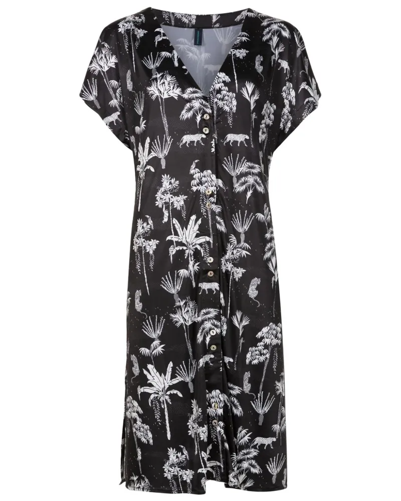 Lygia & Nanny Midikleid mit Print - Schwarz Schwarz