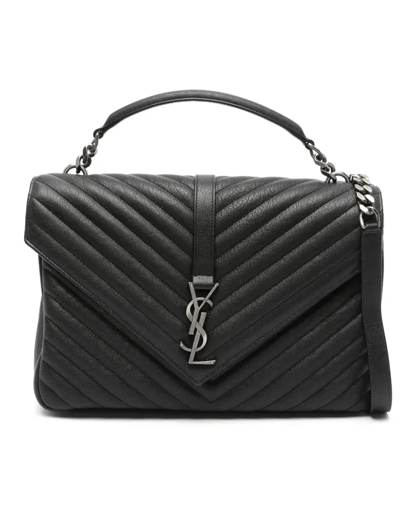 Saint Laurent Große 'College' Schultertasche - Schwarz Schwarz