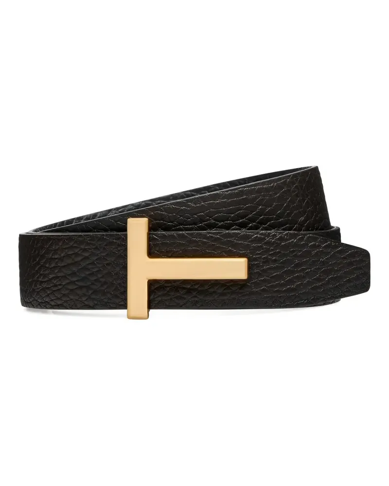 Tom Ford T-logo leather belt - Schwarz Schwarz
