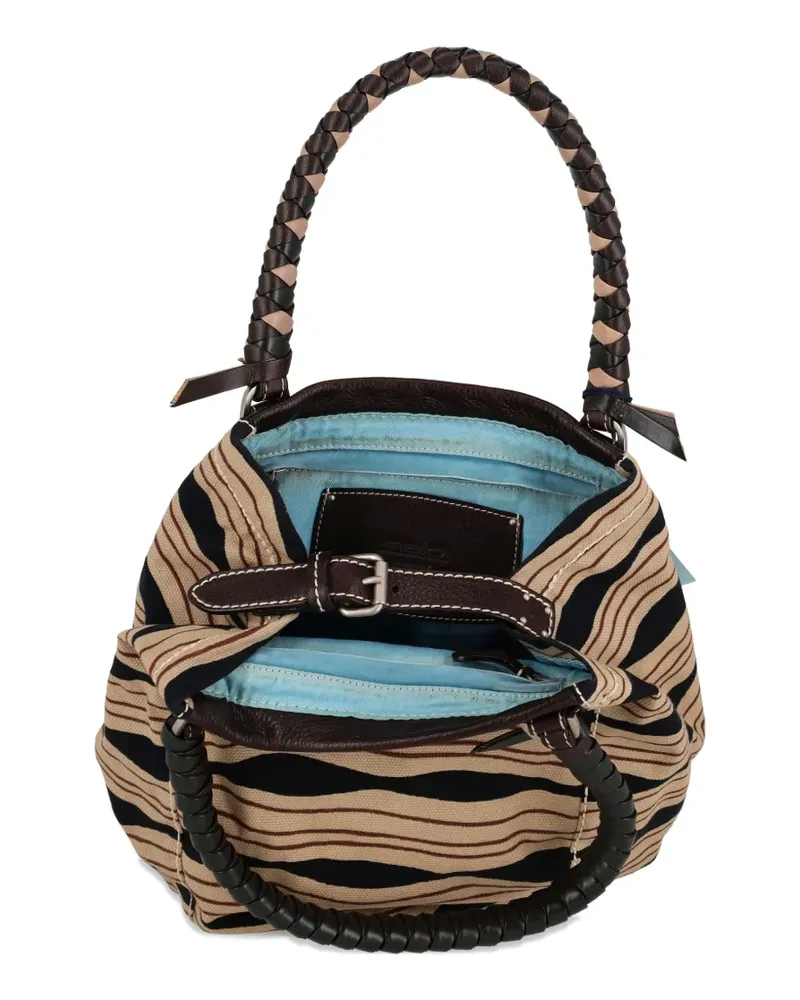 Malo striped tote bag - Nude Nude