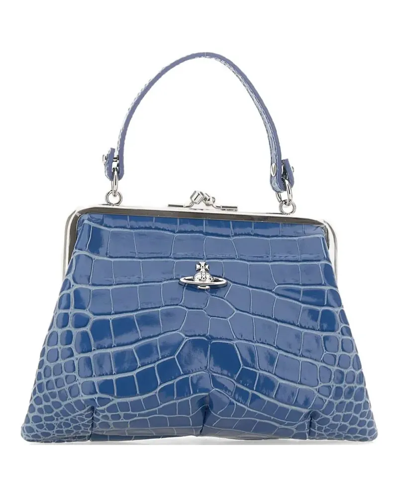 Vivienne Westwood Granny Frame croc-effect tote bag - Blau Blau