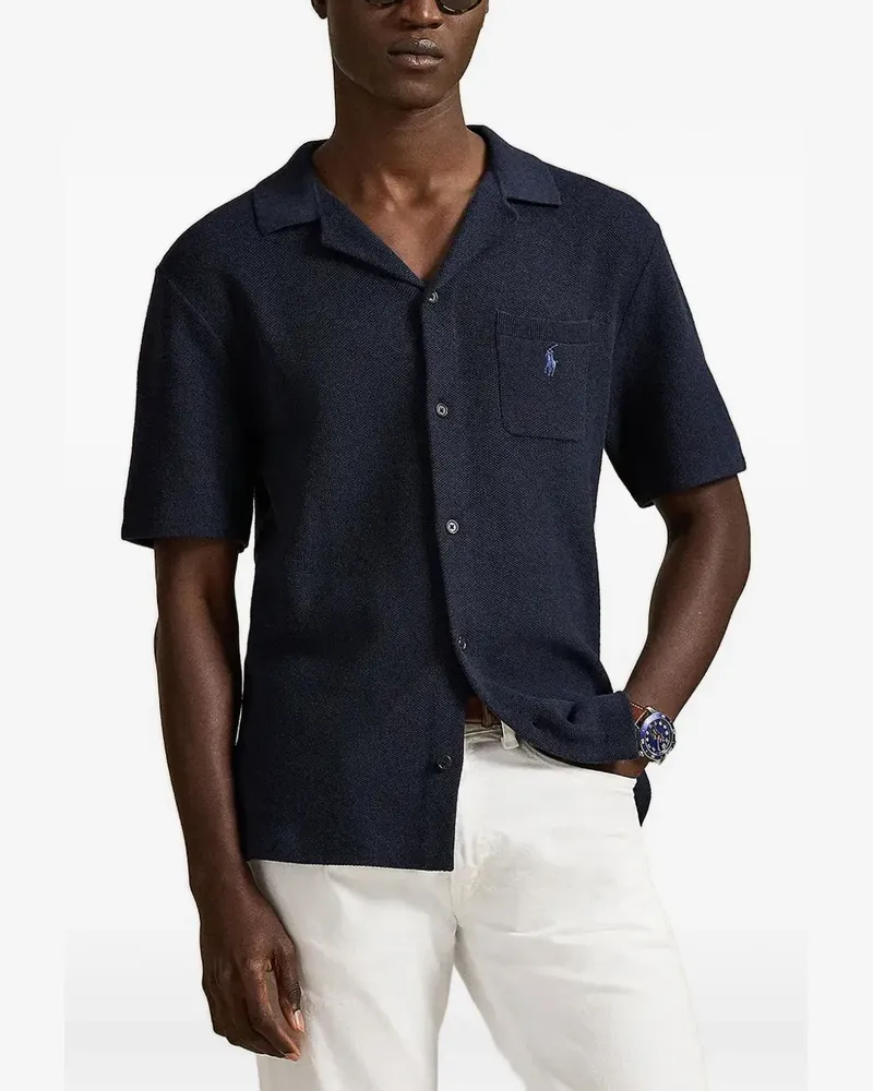 Ralph Lauren Hemd aus Piqué mit Logo - Blau Blau