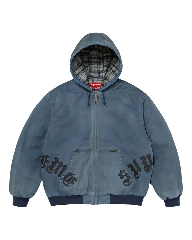 Supreme Being Kapuzenjacke mit Lederapplikation - Blau Blau