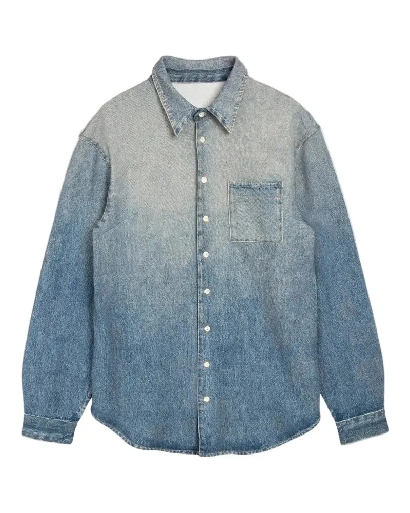 Vera Wang Illusion Hemd aus Denim - Blau Blau