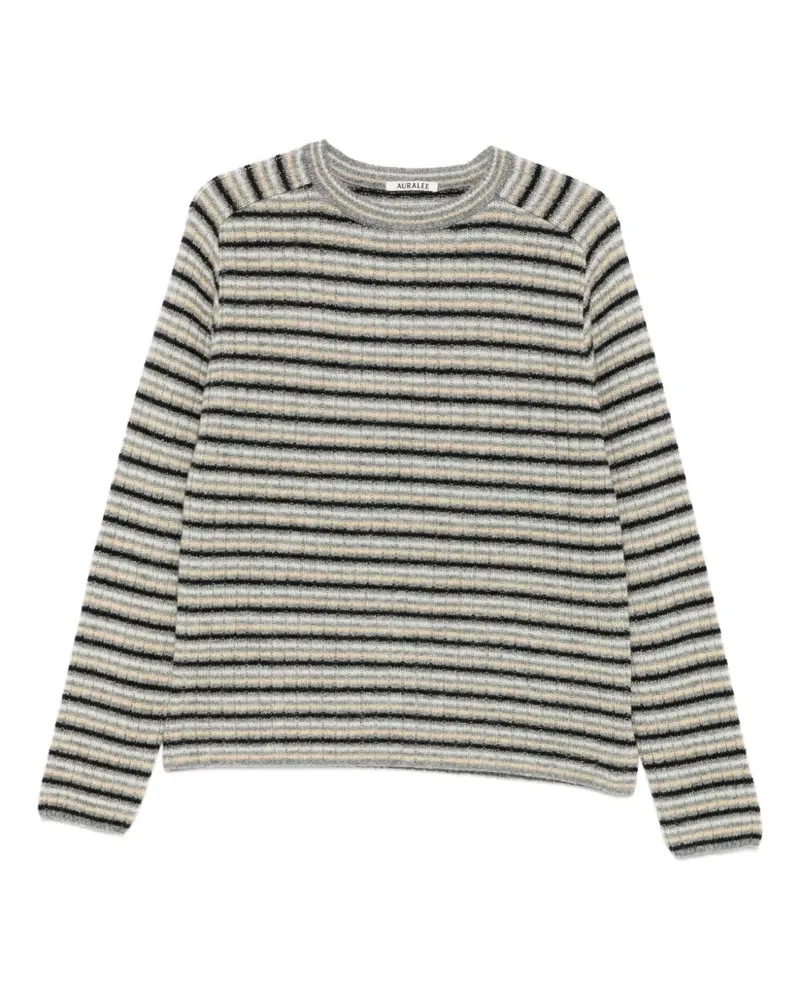 AURALEE Gestreiftes Sweatshirt - Grau Grau