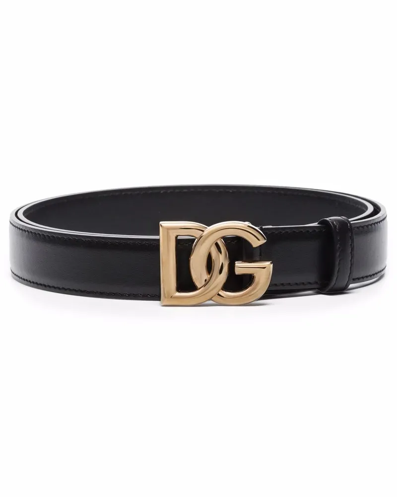 Dolce & Gabbana Gürtel mit Logo-Schnalle - Schwarz Schwarz
