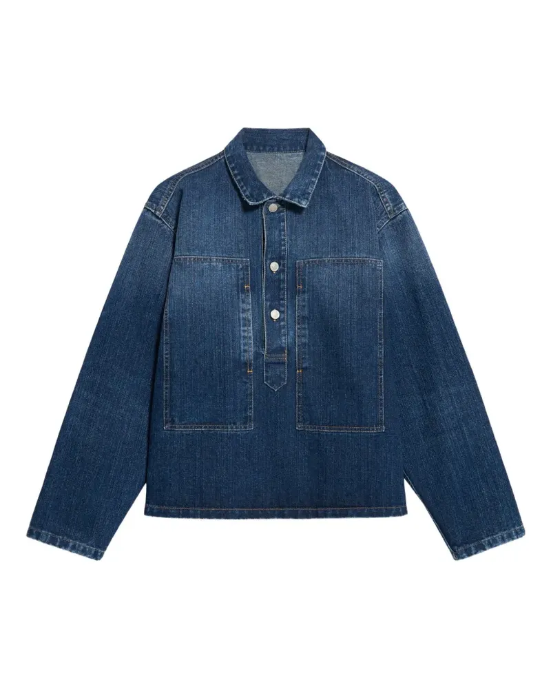 Fortela Fuego square-pocket button overshirt - Blau Blau