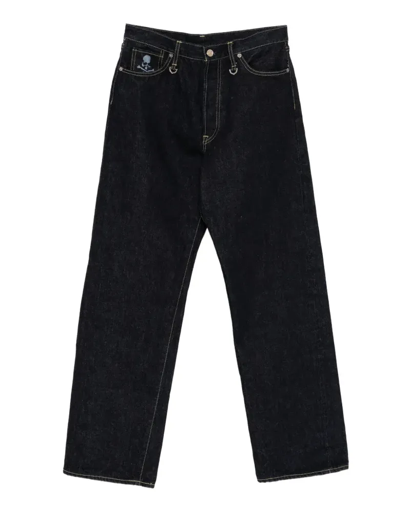 Mastermind Japan logo-print wide-leg jeans - Blau Blau