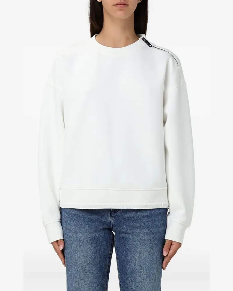 Emporio Armani Sweatshirt mit Reißverschlussdetail an der Schulter - Weiß Weiß