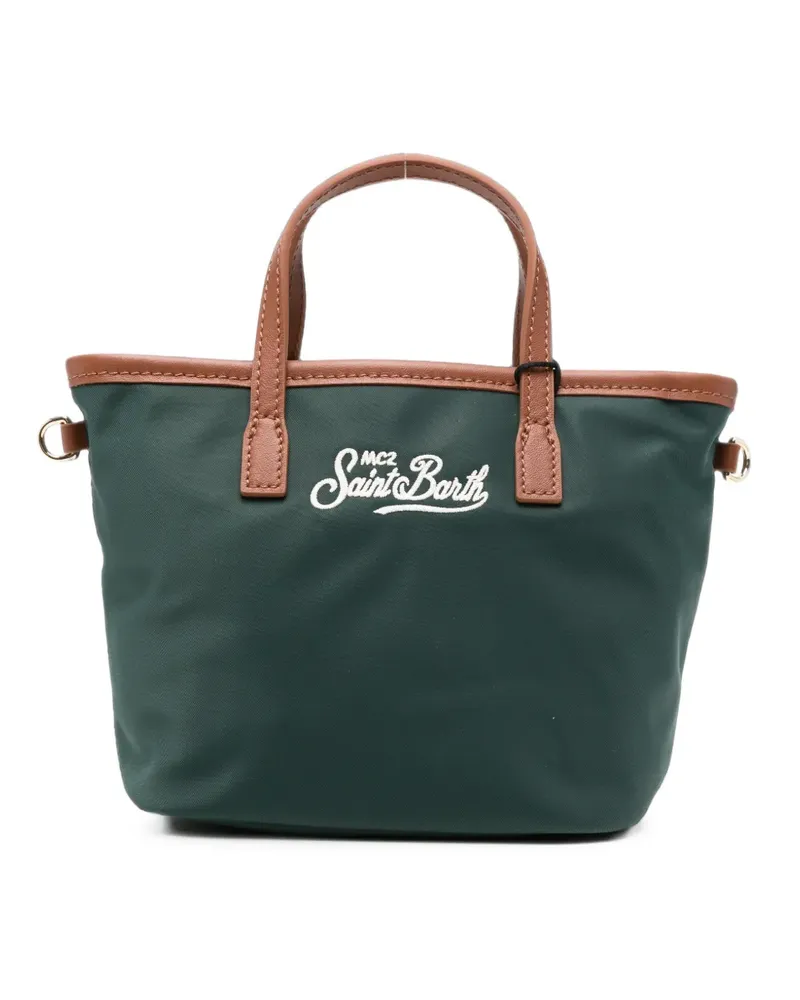 MC2 Saint Barth mini City logo-embroidered tote bag - Grün Grün