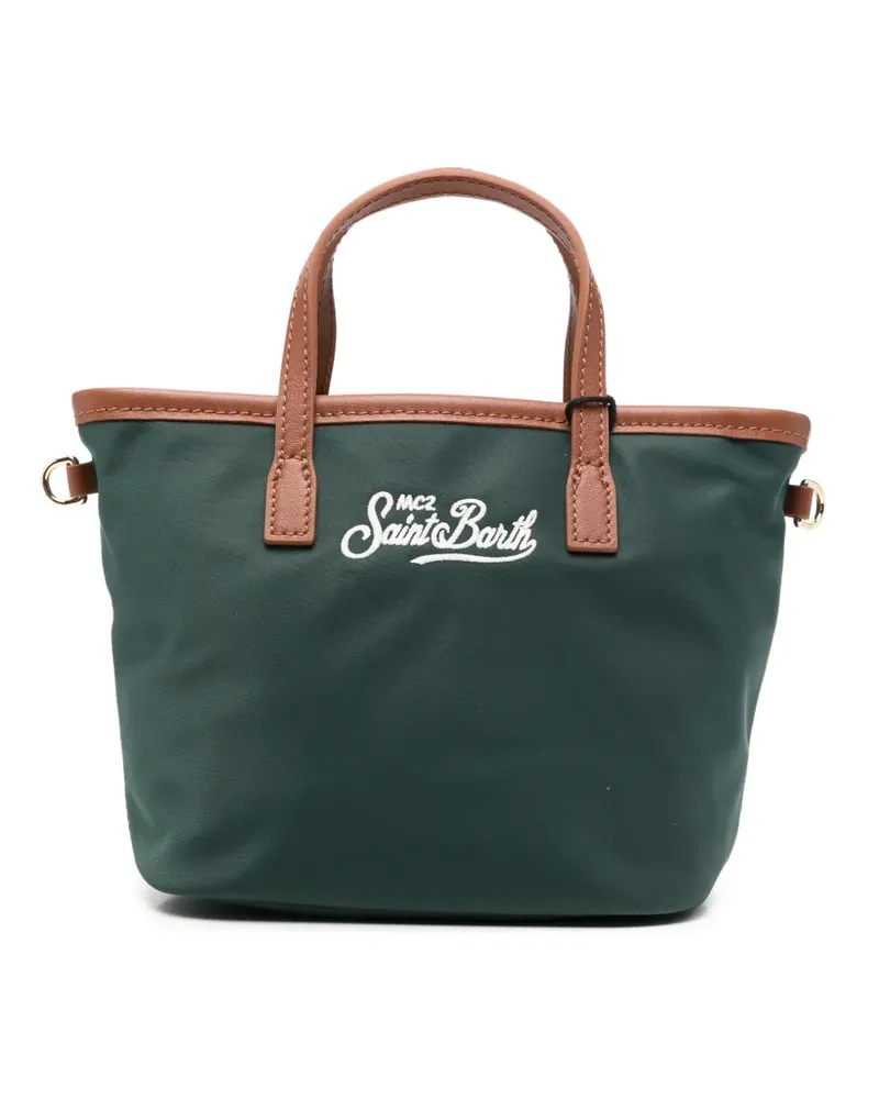 MC2 Saint Barth Mini City Tote Bag mit Logo-Stickerei - Grün Grün
