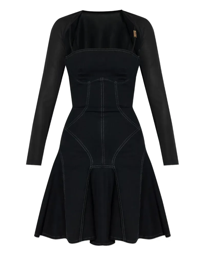 Versace Jeans Ausgestelltes Kleid mit Corsage - Schwarz Schwarz