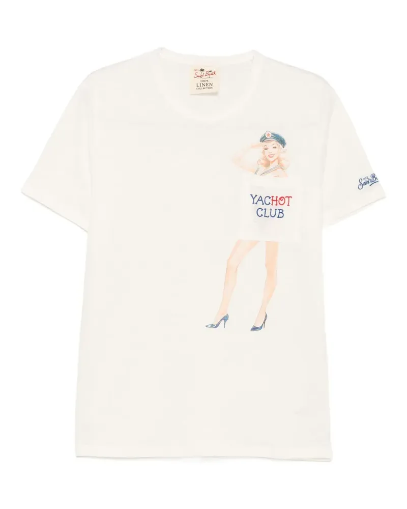 MC2 Saint Barth Ecstasea print-detail pocket T-shirt - Nude Nude