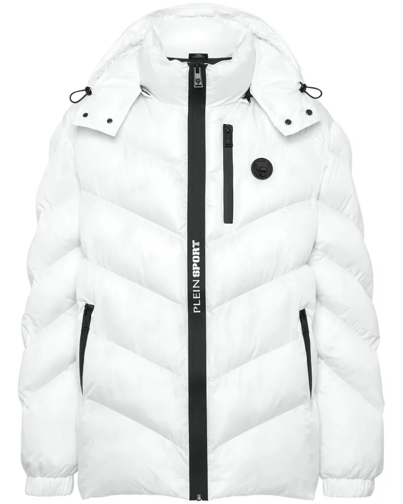 Philipp Plein Gefütterte Jacke mit Logo-Patch - Weiß Weiß