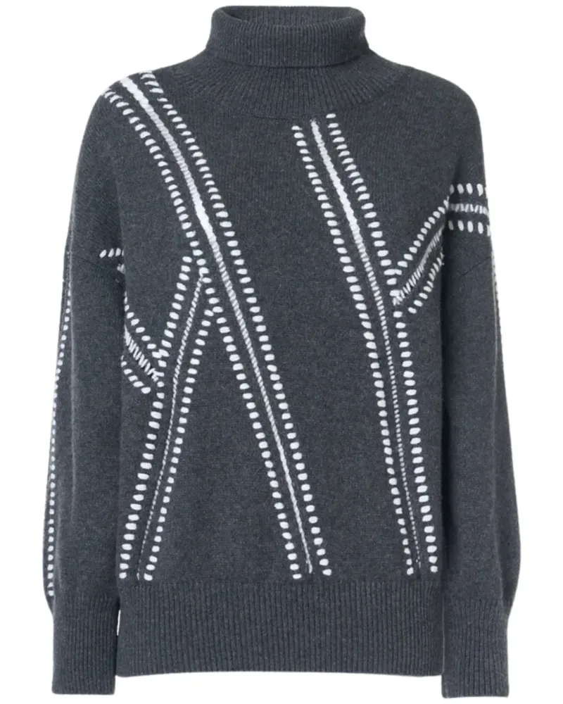 Malo Pullover aus Schurwolle - Grau Grau