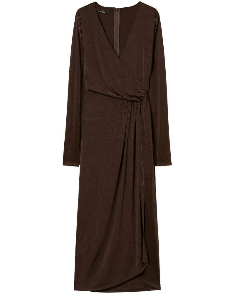 Twin-Set Drapiertes Jersey-Maxikleid - Braun Braun