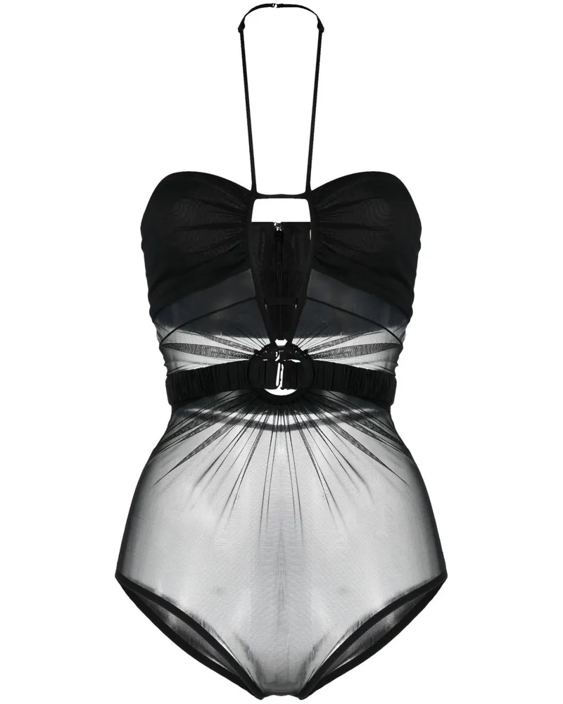 Nensi Dojaka Neckholder-Body mit transparenten Einsätzen - Schwarz Schwarz