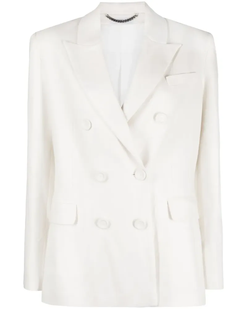 MVP Wardrobe Doppelreihiger Blazer mit steigendem Revers - Nude Nude