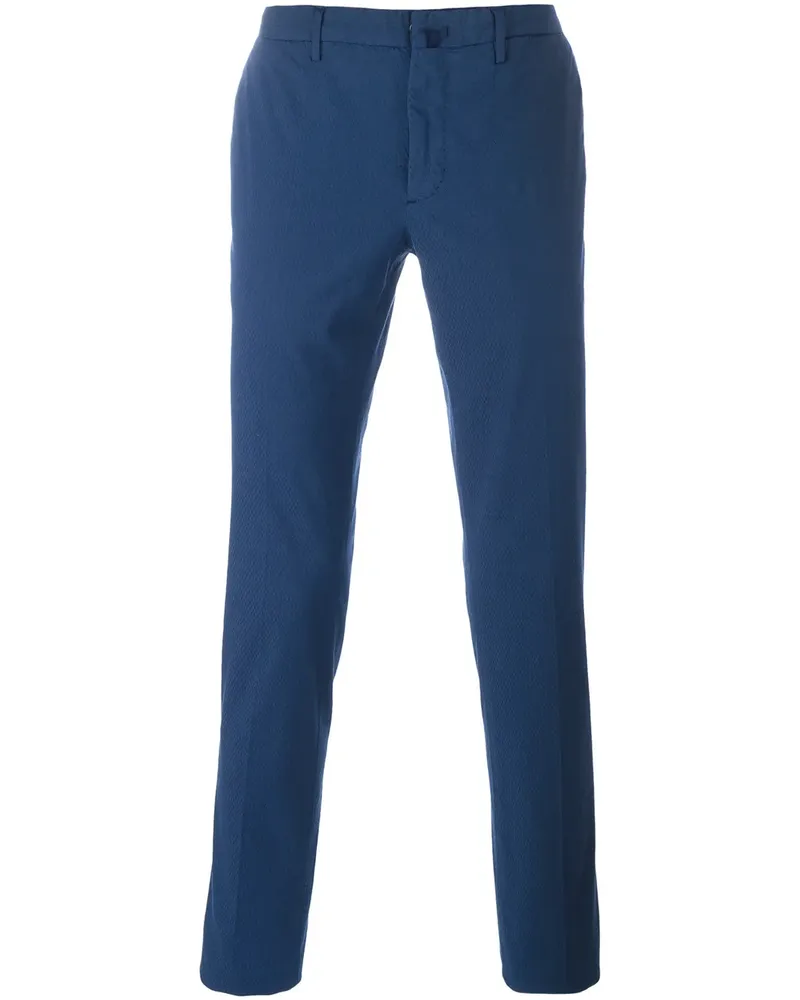 Incotex Skinny-Chinos mit Bügelfalten - Blau Blau