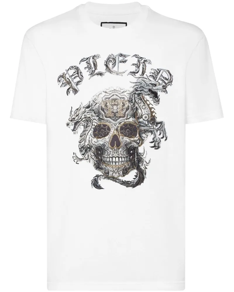 Philipp Plein T-Shirt mit Totenkopf-Print - Weiß Weiß