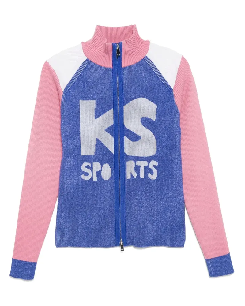 KidSuper Gerippter Retro Cardigan mit Reißverschluss - Blau Blau