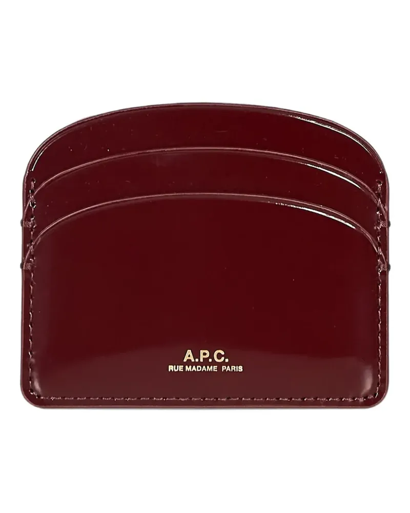 A.P.C. curved leather card holder - Rot Rot