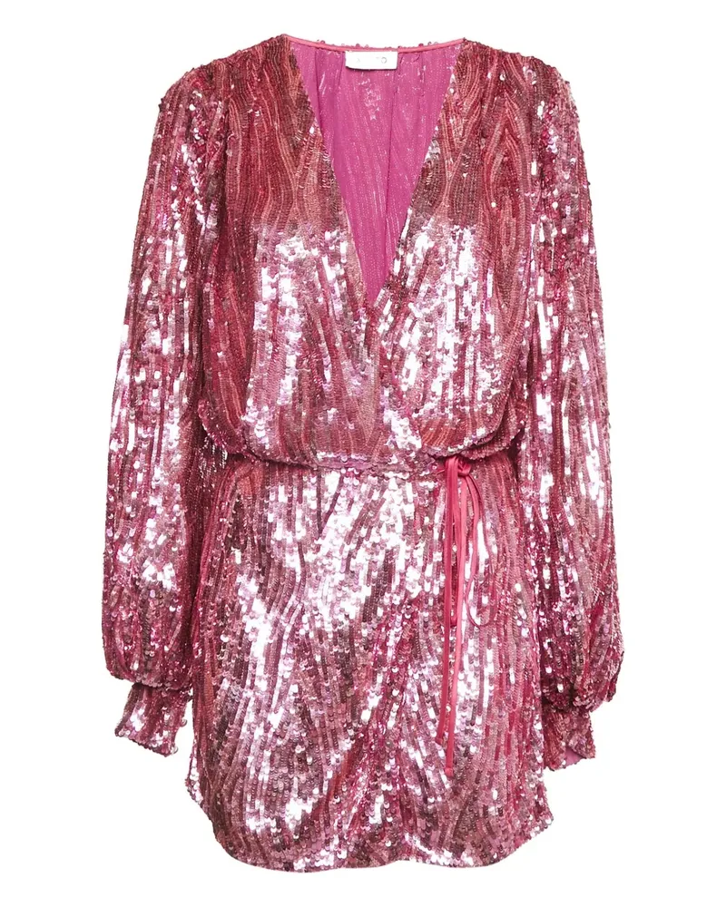 ATTICO Gewickeltes Minikleid mit Pailletten - Rosa Rosa