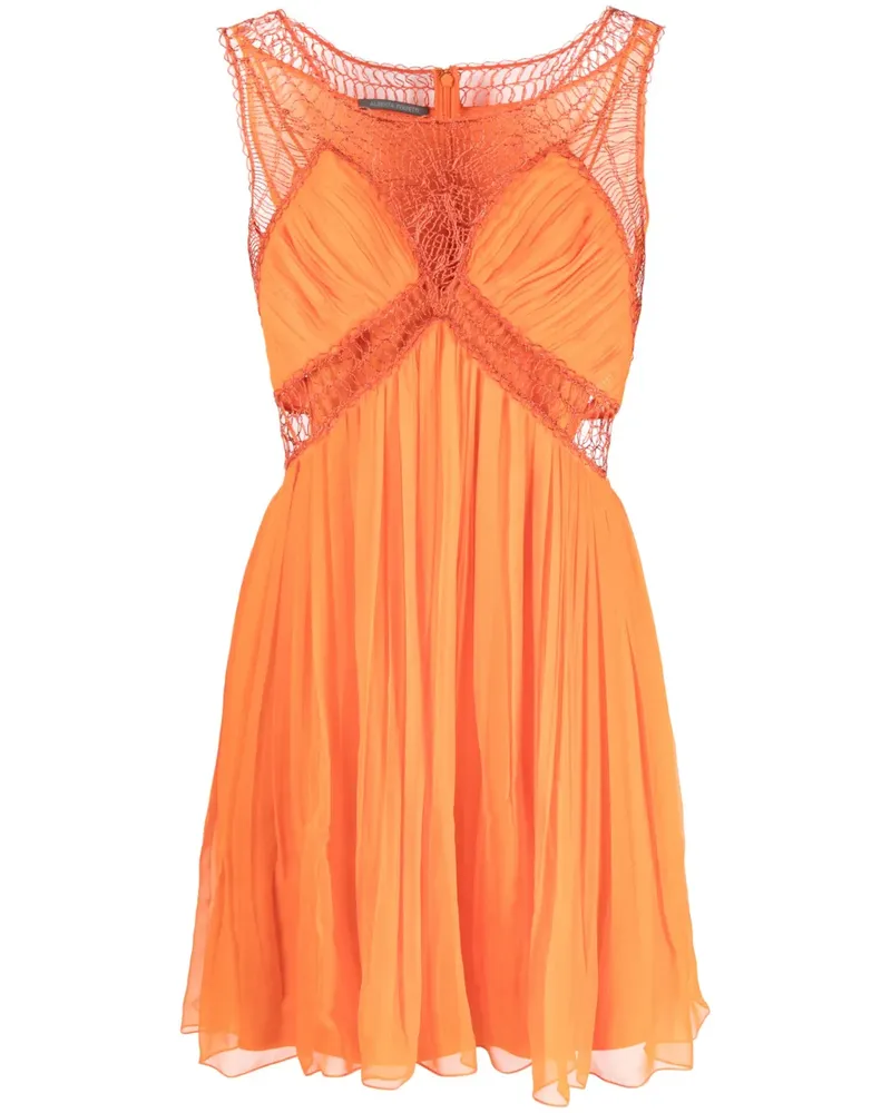 Alberta Ferretti Chiffonkleid mit Falten - Orange Orange