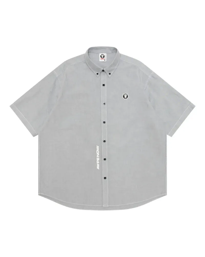 BAPE Hemd mit Logo-Patch - Grau Grau