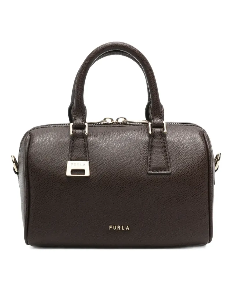 Furla mini Olivia Boston leather tote bag - Braun Braun
