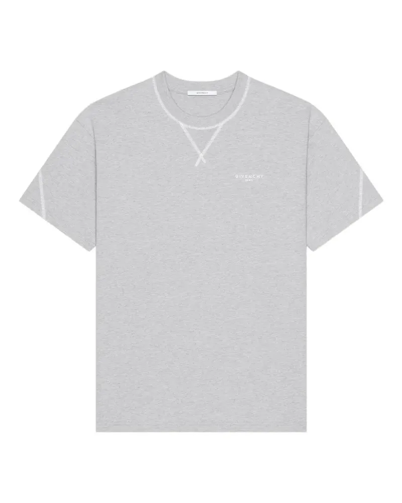Givenchy Couture Seam T-Shirt aus Baumwolle mit -Stickerei - Grau Grau