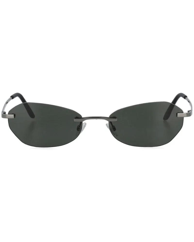 Our Legacy Adorable Sonnenbrille mit ovalem Gestell - Schwarz Schwarz