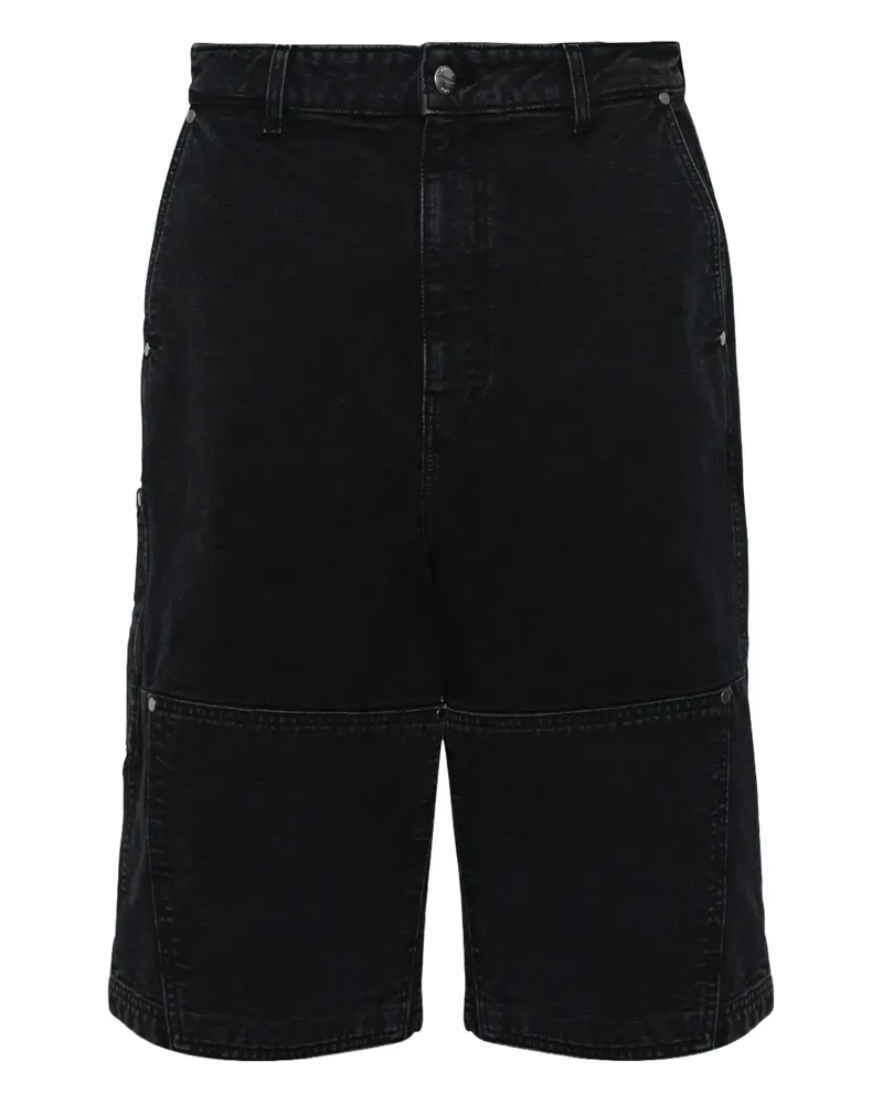 RHUDE Ausgeblichene Canvas-Shorts - Schwarz Schwarz