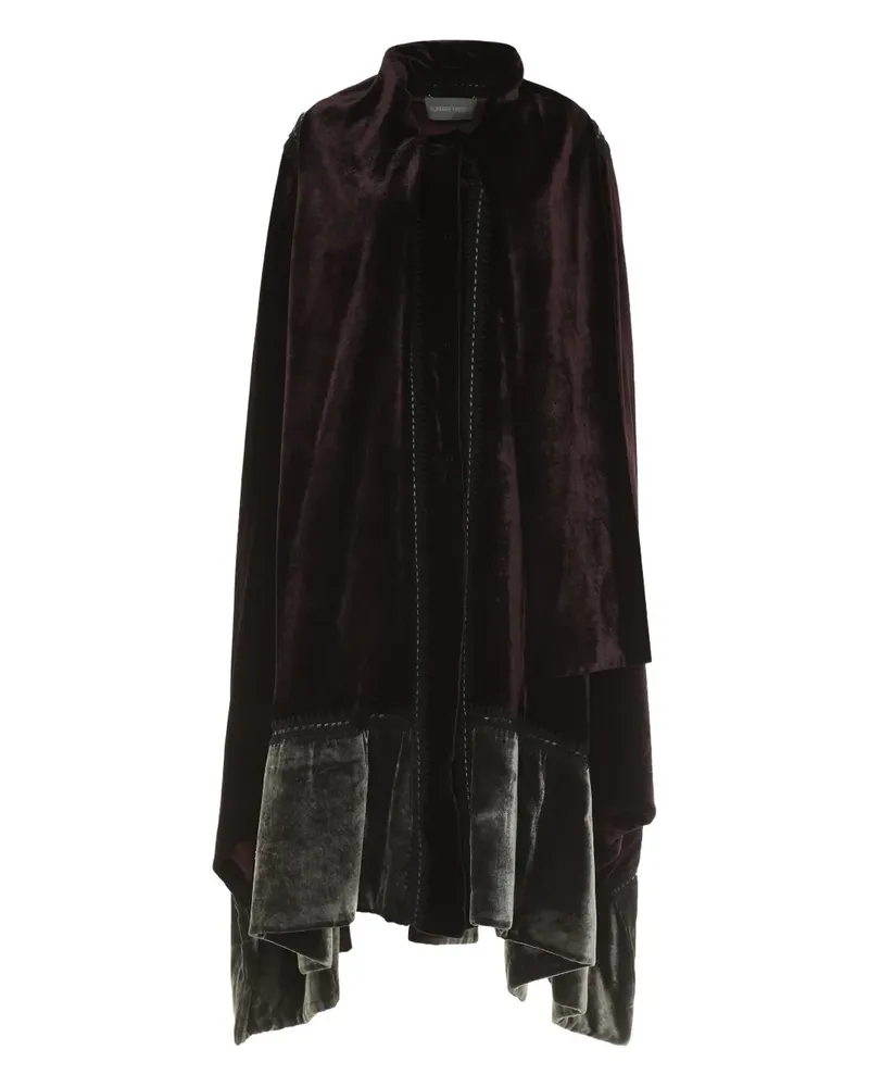 Alberta Ferretti Gerüschtes Cape aus Samt - Braun Braun
