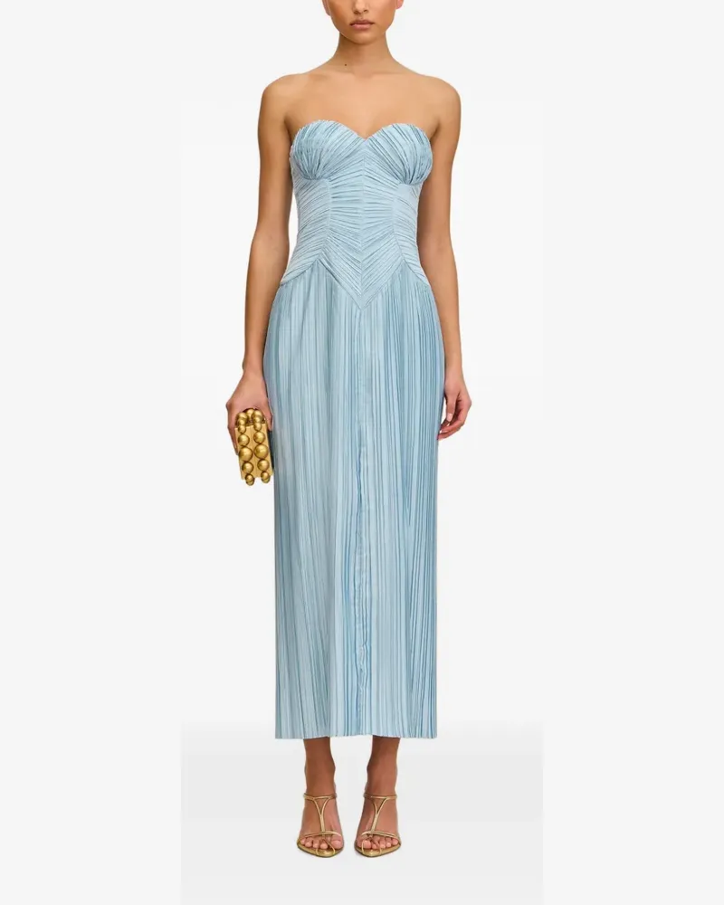 Cult Gaia Gerafftes Ashika Midikleid mit Falten - Blau Blau