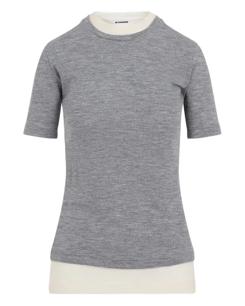 Jil Sander T-Shirt im Layering-Look - Grau Grau