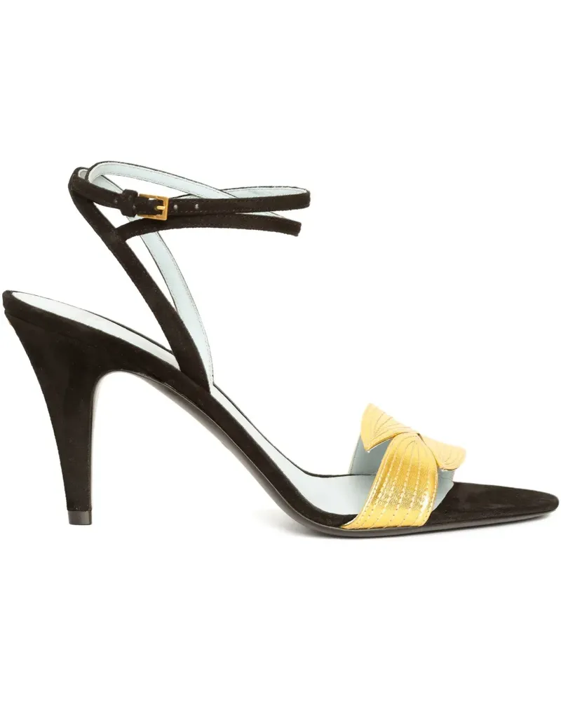 Valentino Garavani Foliefoliage Sandalen aus Wildleder 85mm - Gold Gold